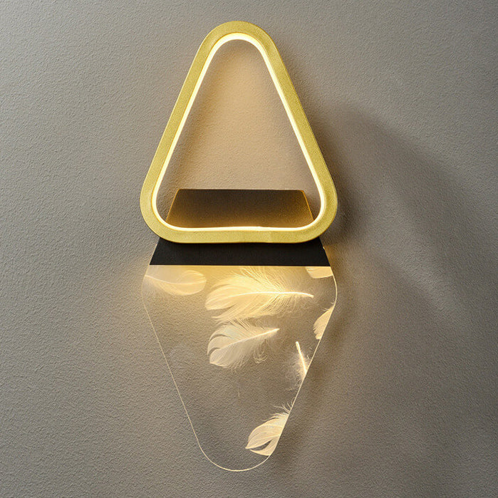 Leichte Luxuriöse Feder Effekt Acryl Geometrische LED Wand Sconce Lampe