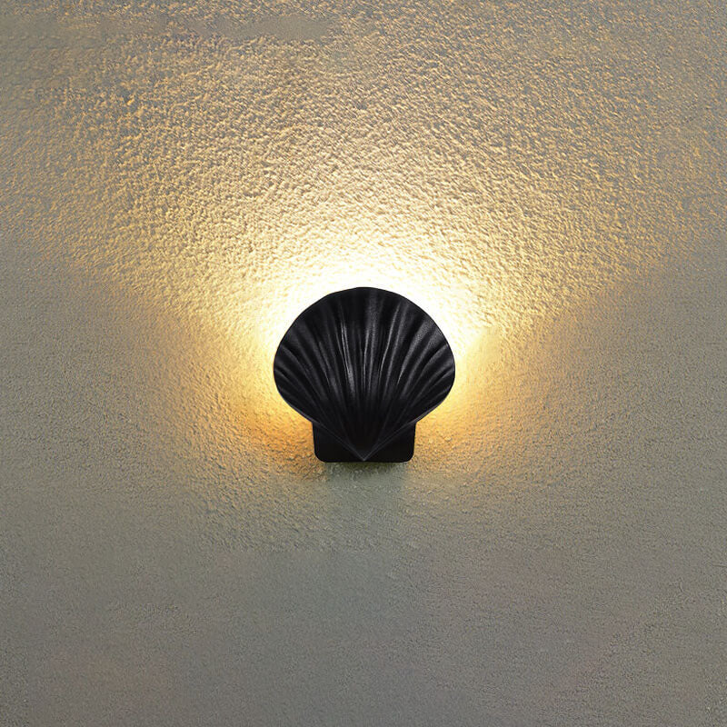 Frendorf | ShellBright LED Wandleuchte | Kreatives Muscheldesign | Aluminium | Wasserdicht | Außenbeleuchtung