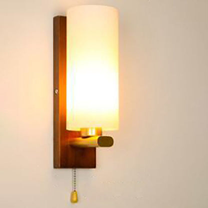 Frendorf | BrightLeaf Elegance Wandlampe | Antler-Design | Holzelemente & Zylinderglas | Perfekt fürs Wohnzimmer
