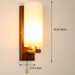 Frendorf | BrightLeaf Elegance Wandlampe | Antler-Design | Holzelemente & Zylinderglas | Perfekt fürs Wohnzimmer