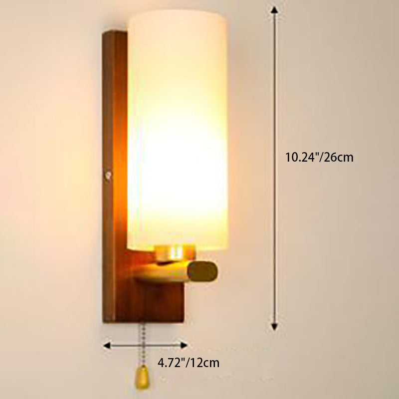 Frendorf | BrightLeaf Elegance Wandlampe | Antler-Design | Holzelemente & Zylinderglas | Perfekt fürs Wohnzimmer