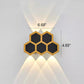 Frendorf | LumoHex Prime | Modernes Outdoor LED Wandlicht | Hexagon Schwarz-Gold Kombination