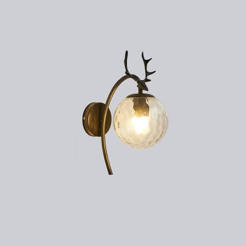 Frendorf | Antleon Nordic Wandleuchte | Luxuriöses Geweih-Design | Glaslampenschirm | Elegante Wandbeleuchtung