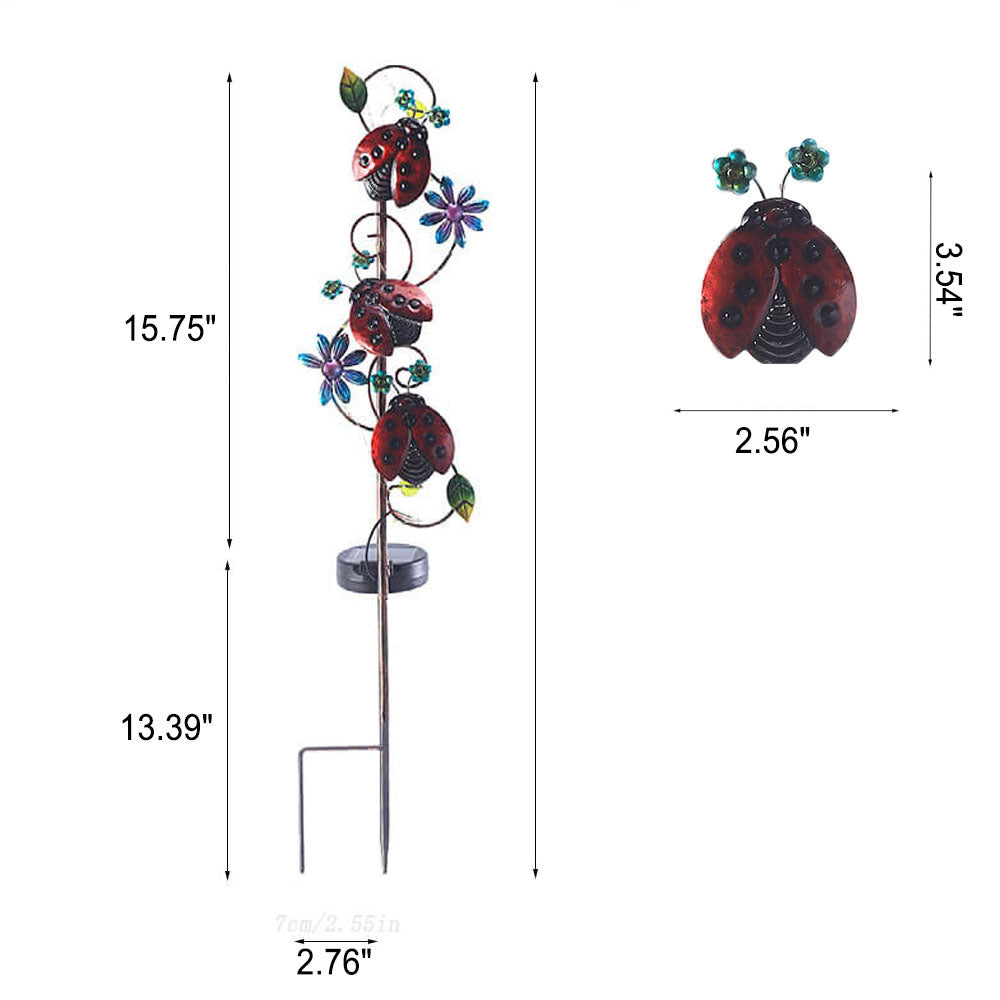 Frendorf | GardenGlow Solar Gartenleuchte | Metall-Design | Schmetterling, Libelle, Kolibri | Landschaftsbeleuchtung
