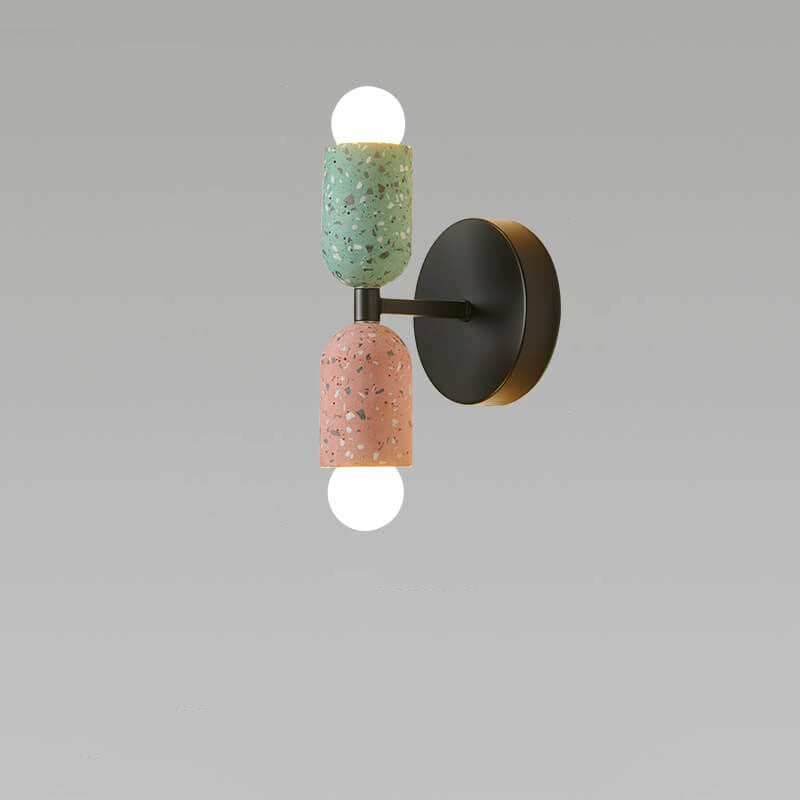 Frendorf | Zenolux Japanisches Wabi-Sabi Design Wandleuchte | Eisen & Zement | 2-Licht Lampe | Perfekt für moderne Innenräume