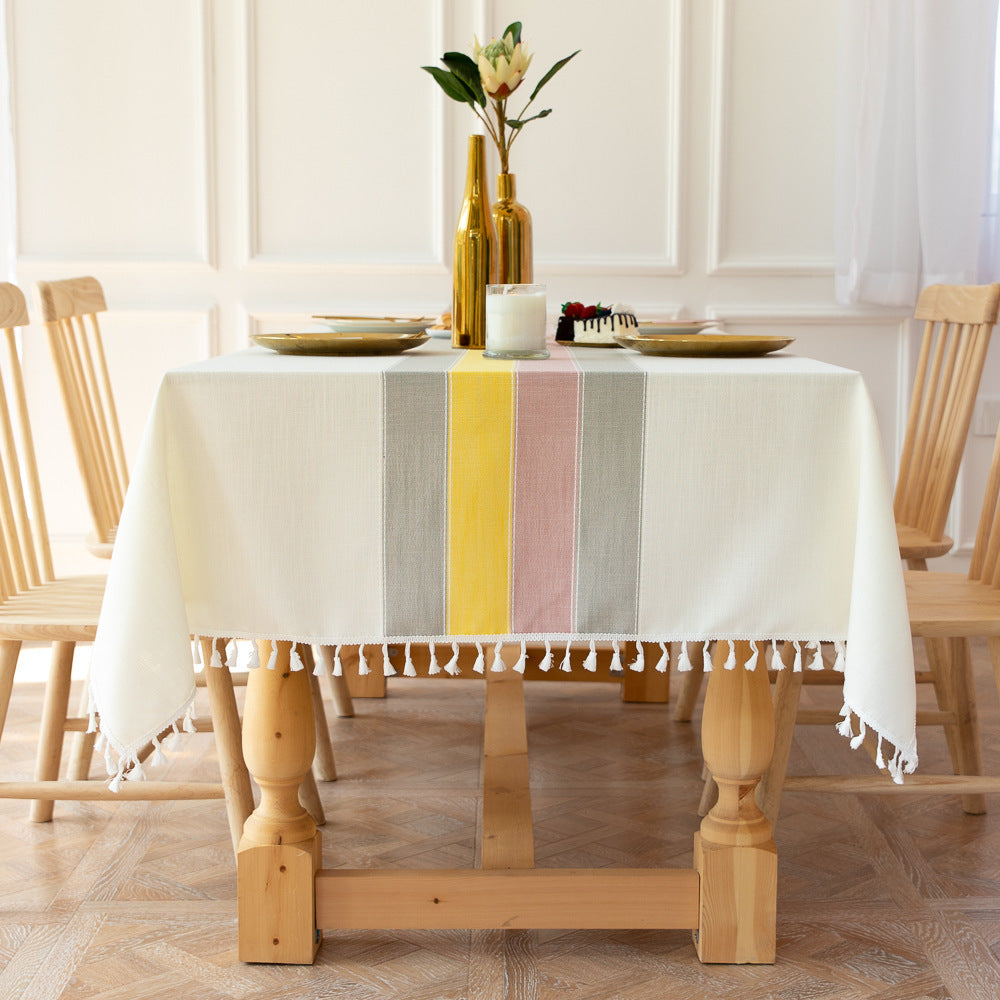Wasserdicht Ölbeständig Rechteckige Tischdecke Baumwolle Leinen Faltenresistente Tischdecke für Küche Esszimmer Buffet Party