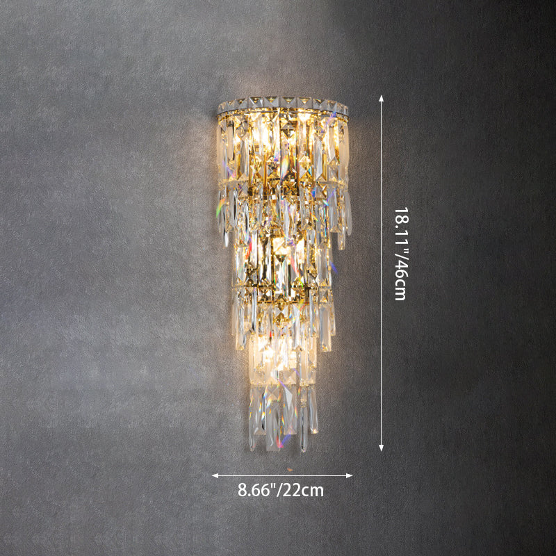 Frendorf | Lustrevia Kristall Wandleuchte | Luxus Design | Quasten aus Kristall | LED 1-Licht | Wohnzimmerlicht