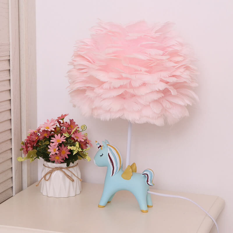 Frendorf | DreamaFeather Kinder Tischlampe | Kreatives Design | Einhorn & Tiermotive | Nachtlicht & Dekoration