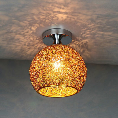 Frendorf | WeaveSphere Deckenleuchte | Skandinavisches Design | Geflochtene Kugel | 1-Licht | Perfekt für Flure und Wohnräume