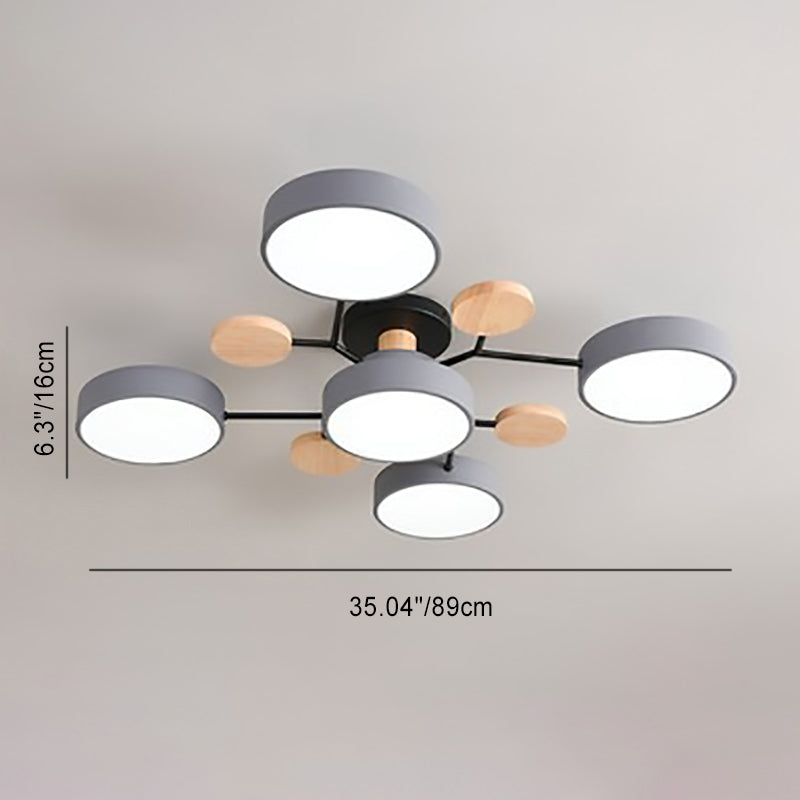 Frendorf | NordLuxe Molekül Design LED Deckenleuchte | Skandinavischer Stil | Semi-Flush Mount | Wohnraumbeleuchtung