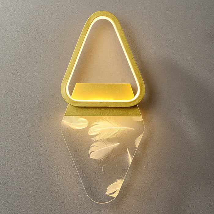 Leichte Luxuriöse Feder Effekt Acryl Geometrische LED Wand Sconce Lampe