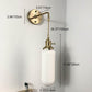 Frendorf | BrassGlow Japanische Retro Wandleuchte | Minimalistisches Design | Zylinder Oval | Messing & Lucite | 1-flammig