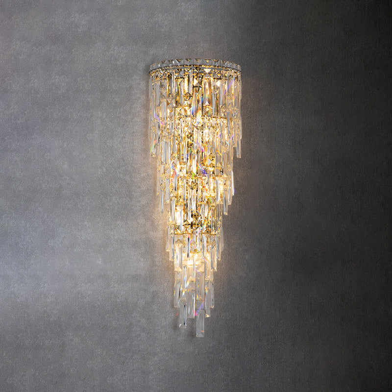 Frendorf | Lustrevia Kristall Wandleuchte | Luxus Design | Quasten aus Kristall | LED 1-Licht | Wohnzimmerlicht