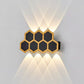 Frendorf | LumoHex Prime | Modernes Outdoor LED Wandlicht | Hexagon Schwarz-Gold Kombination