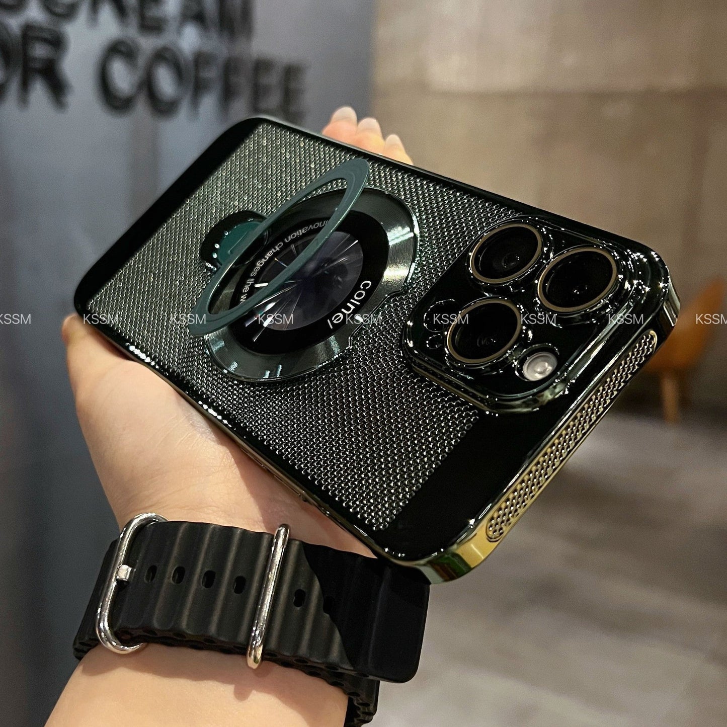 Frendorf | 360° Rotierendes Ständer-Handyhülle mit fortschrittlicher Wärmeableitung und Unterstützung für magnetisches Laden