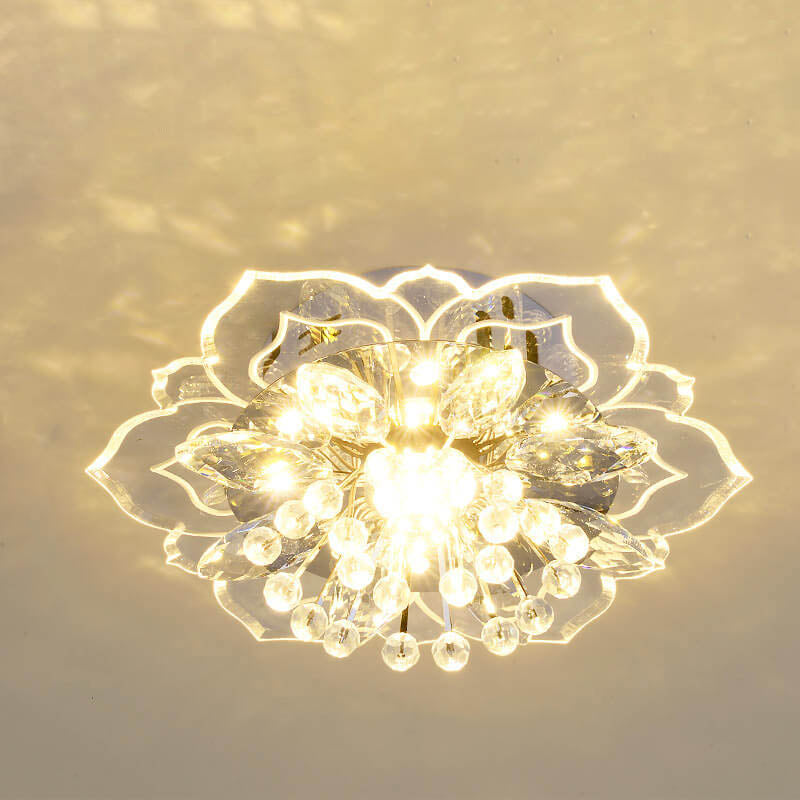 Frendorf | GlowPetal LED Kristall Deckenleuchte | Blumenförmig | Modernes Design | Energiesparend | Dekorative Beleuchtung