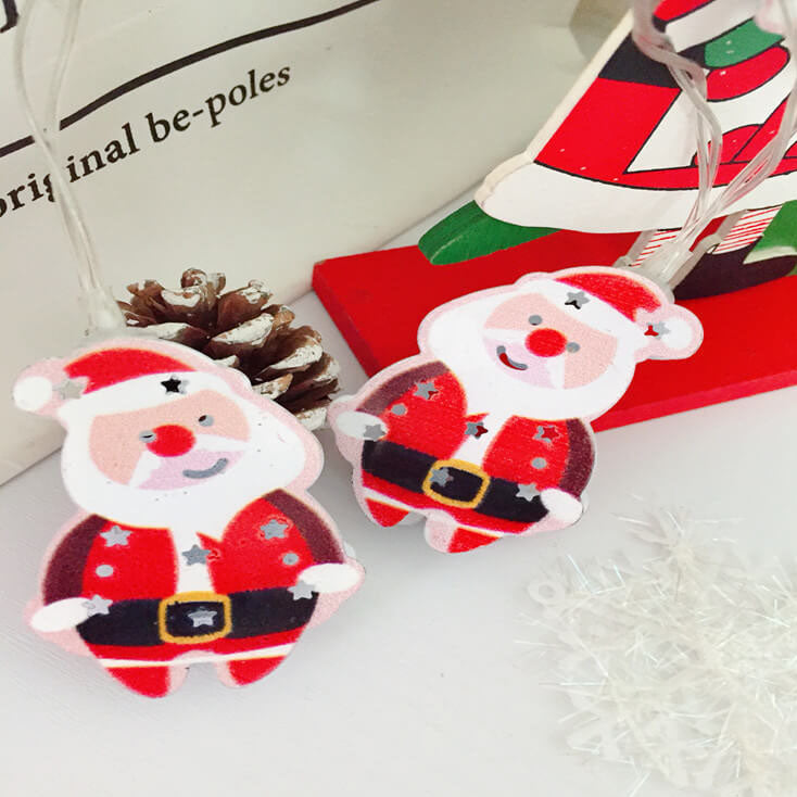 Frendorf | Weihnachtliche dekorative Lichterkette mit bemalten Glocken Elk Batteriekasten LED Lichterkette