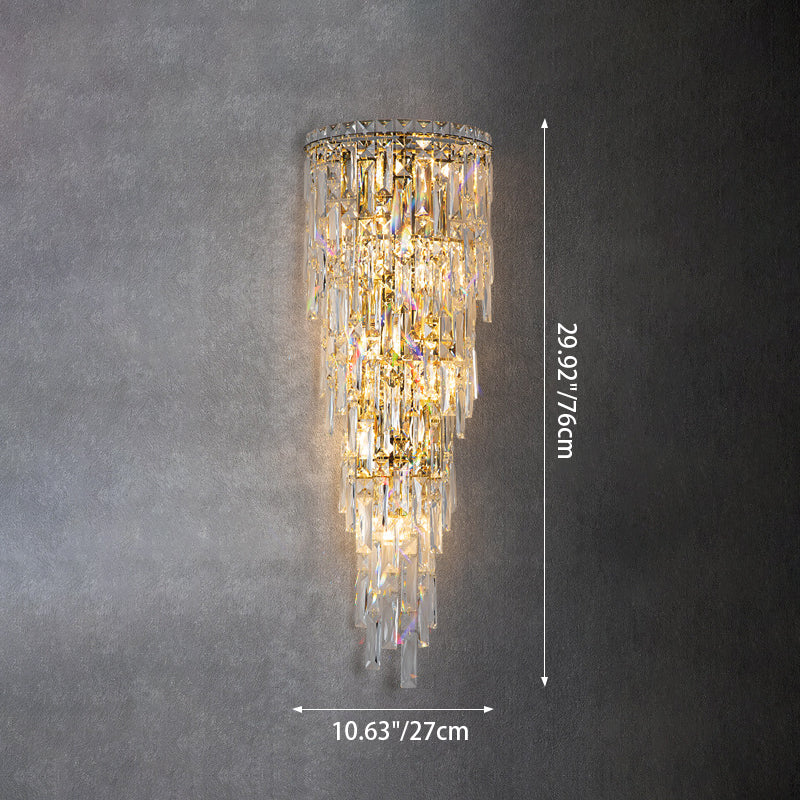 Frendorf | Lustrevia Kristall Wandleuchte | Luxus Design | Quasten aus Kristall | LED 1-Licht | Wohnzimmerlicht