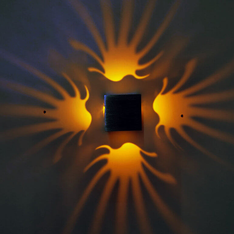 Kreative quadratische Aluminium Phoenix Tail LED dekorative Wand sconse Lampe