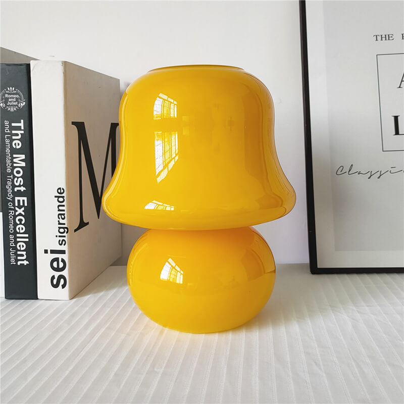 Frendorf | MushLume Glas Tischlampe | Französisches Design | Handgefertigt | Pilzform | Deko & Beleuchtung
