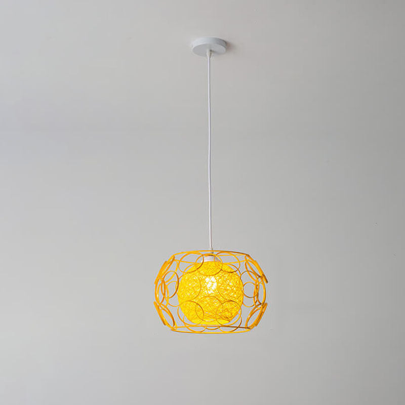 Frendorf | HempGlow Kreative Pendelleuchte aus Hanfgeflecht | Modernes Design | Einzigartiger Lichtakzent | Hängeleuchte für Zuhause