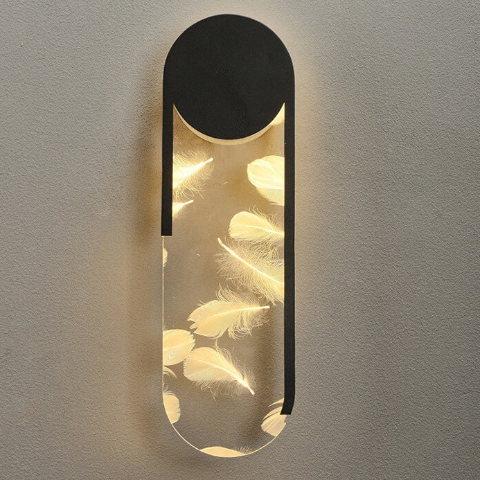 Leichte Luxuriöse Feder Effekt Acryl Geometrische LED Wand Sconce Lampe