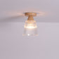 Frendorf | Logra Japanese Minimalist 1-Licht Semi-Flush Mount Deckenleuchte | Holz & Glas | Stimmungslicht | Deko für Zuhause