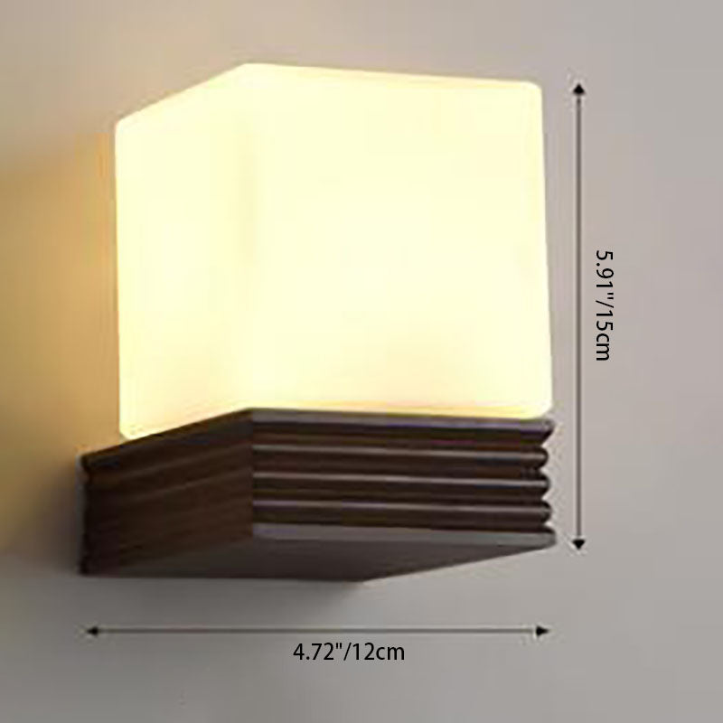 Frendorf | BrightLeaf Elegance Wandlampe | Antler-Design | Holzelemente & Zylinderglas | Perfekt fürs Wohnzimmer