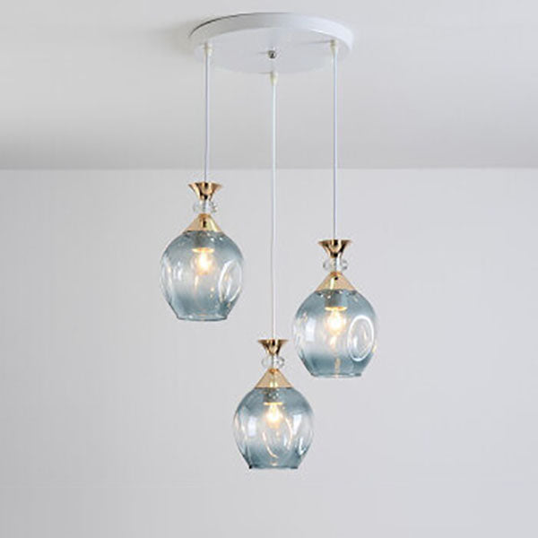 Frendorf | AuroSphere Gradient Glas Pendelleuchte | 1/3 Lichter | Insellicht | Modernes Design für Esszimmer & Küche