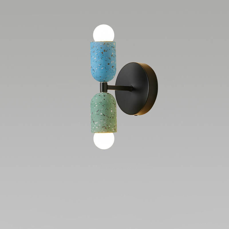Frendorf | Zenolux Japanisches Wabi-Sabi Design Wandleuchte | Eisen & Zement | 2-Licht Lampe | Perfekt für moderne Innenräume