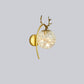 Frendorf | Antleon Nordic Wandleuchte | Luxuriöses Geweih-Design | Glaslampenschirm | Elegante Wandbeleuchtung