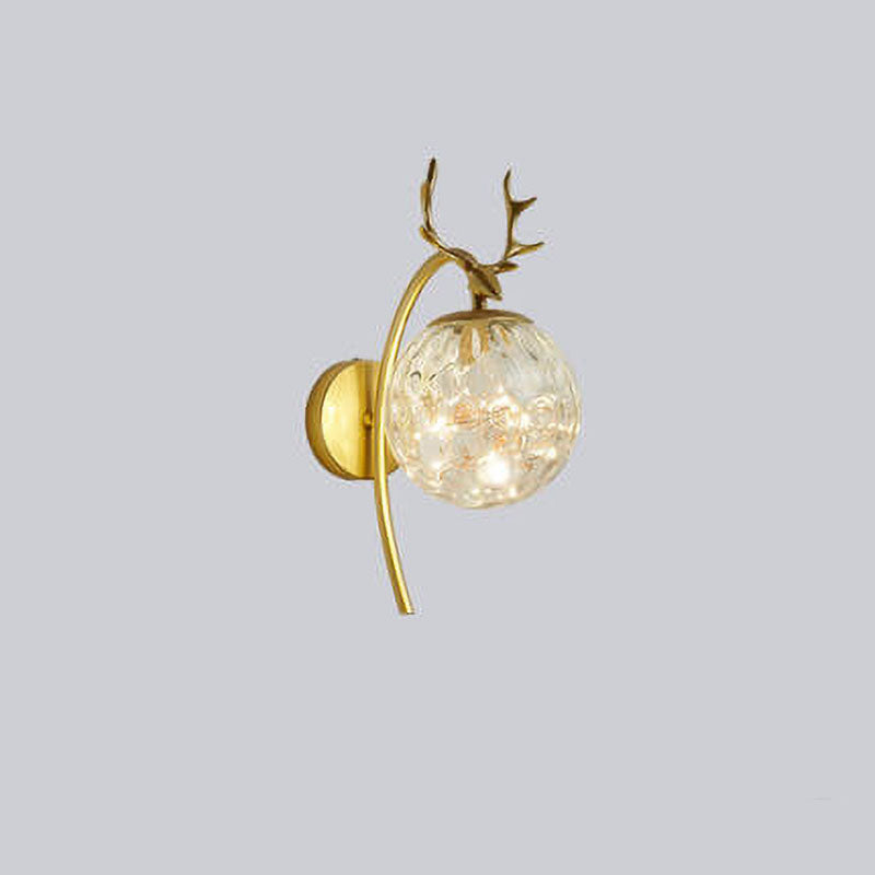Frendorf | Antleon Nordic Wandleuchte | Luxuriöses Geweih-Design | Glaslampenschirm | Elegante Wandbeleuchtung