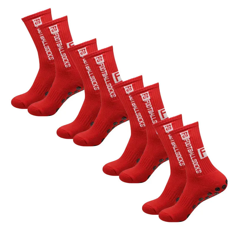 Frendorf | 4 Paare Fußballsocken Sport Grip Gummi Antirutschsocken