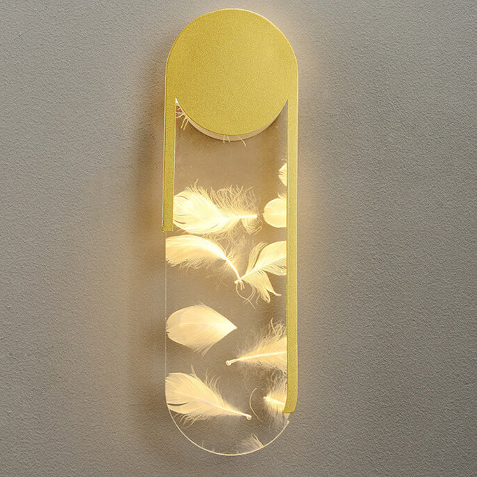 Leichte Luxuriöse Feder Effekt Acryl Geometrische LED Wand Sconce Lampe