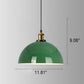 Frendorf | RetroDome Industrielle Vintage Pendelleuchte | Grünes Eisen-Kuppeldesign | Einzellicht | Rustikale Deckenbeleuchtung