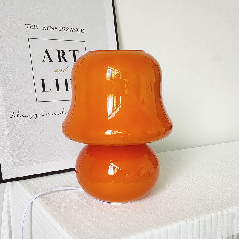 Frendorf | MushLume Glas Tischlampe | Französisches Design | Handgefertigt | Pilzform | Deko & Beleuchtung