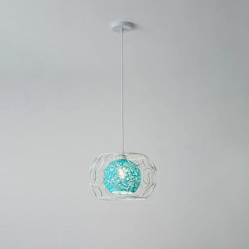 Frendorf | HempGlow Kreative Pendelleuchte aus Hanfgeflecht | Modernes Design | Einzigartiger Lichtakzent | Hängeleuchte für Zuhause