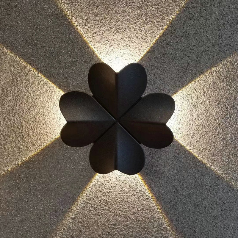Frendorf | Clovara LED Wandleuchte | Nordic Design | Wasserdicht | Vierblättriges Kleeblatt Aluminium Außenleuchte