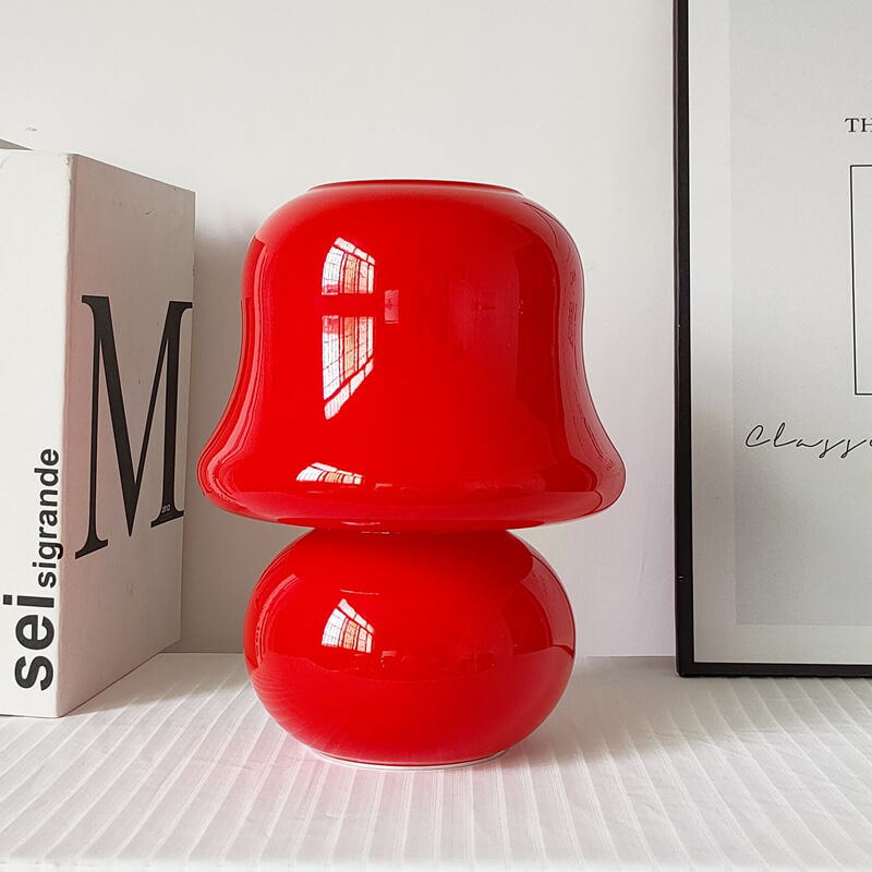 Frendorf | MushLume Glas Tischlampe | Französisches Design | Handgefertigt | Pilzform | Deko & Beleuchtung