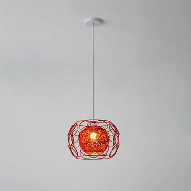 Frendorf | HempGlow Kreative Pendelleuchte aus Hanfgeflecht | Modernes Design | Einzigartiger Lichtakzent | Hängeleuchte für Zuhause