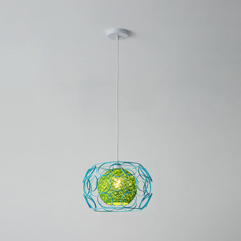 Frendorf | HempGlow Kreative Pendelleuchte aus Hanfgeflecht | Modernes Design | Einzigartiger Lichtakzent | Hängeleuchte für Zuhause