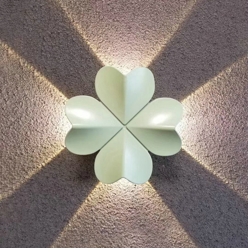 Frendorf | Clovara LED Wandleuchte | Nordic Design | Wasserdicht | Vierblättriges Kleeblatt Aluminium Außenleuchte