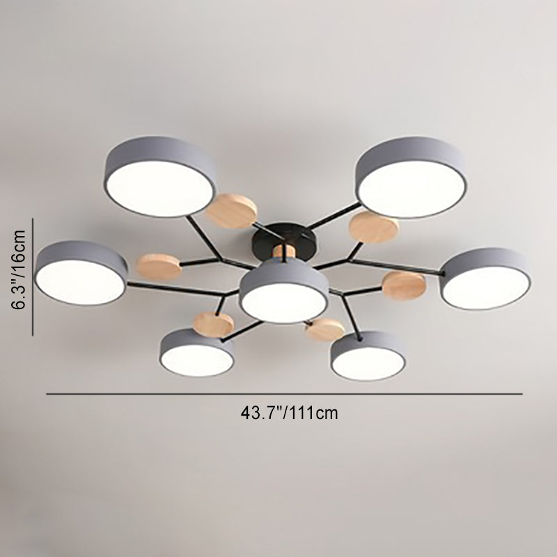 Frendorf | NordLuxe Molekül Design LED Deckenleuchte | Skandinavischer Stil | Semi-Flush Mount | Wohnraumbeleuchtung