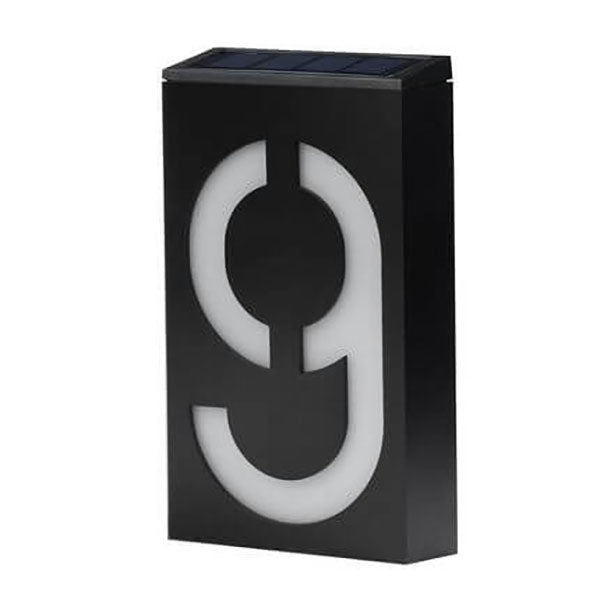 Frendorf | LumenSign Solar LED Wandleuchte | Türschild mit RGB-Beleuchtung | Außenleuchte | Modernes Design