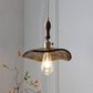 Frendorf | Auralina Pendelleuchte | Modernes Design | Bernstein-Glas | Walnussgriff | LED-Beleuchtung für Wohnzimmer