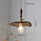 Frendorf | Auralina Pendelleuchte | Modernes Design | Bernstein-Glas | Walnussgriff | LED-Beleuchtung für Wohnzimmer