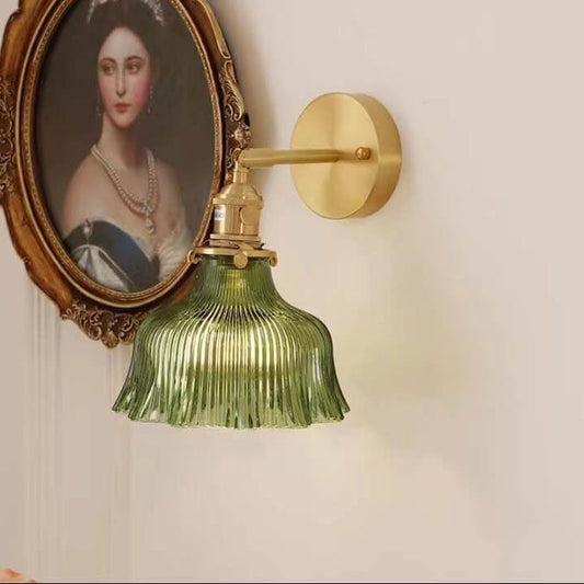 Frendorf | Florabelle Nordic Wandlampe | Minimalistisches Blütendesign | Kupfer & Glas | 1-flammig | Dekorative Beleuchtung