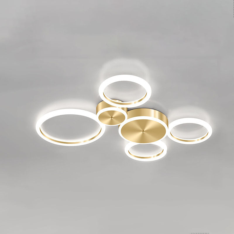 Frendorf | AurumGlow LED Deckenleuchte | Modernes Golden Circle Design | Acryl Flush Mount | Luxus Beleuchtung