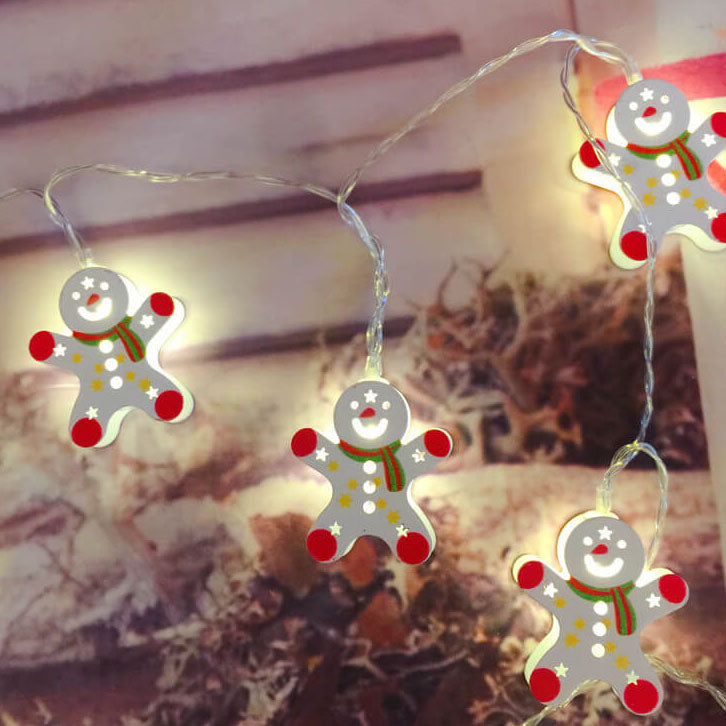 Frendorf | Weihnachtliche dekorative Lichterkette mit bemalten Glocken Elk Batteriekasten LED Lichterkette