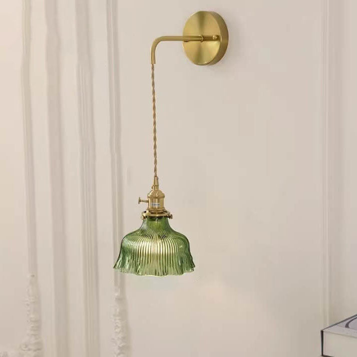 Frendorf | Florabelle Nordic Wandlampe | Minimalistisches Blütendesign | Kupfer & Glas | 1-flammig | Dekorative Beleuchtung